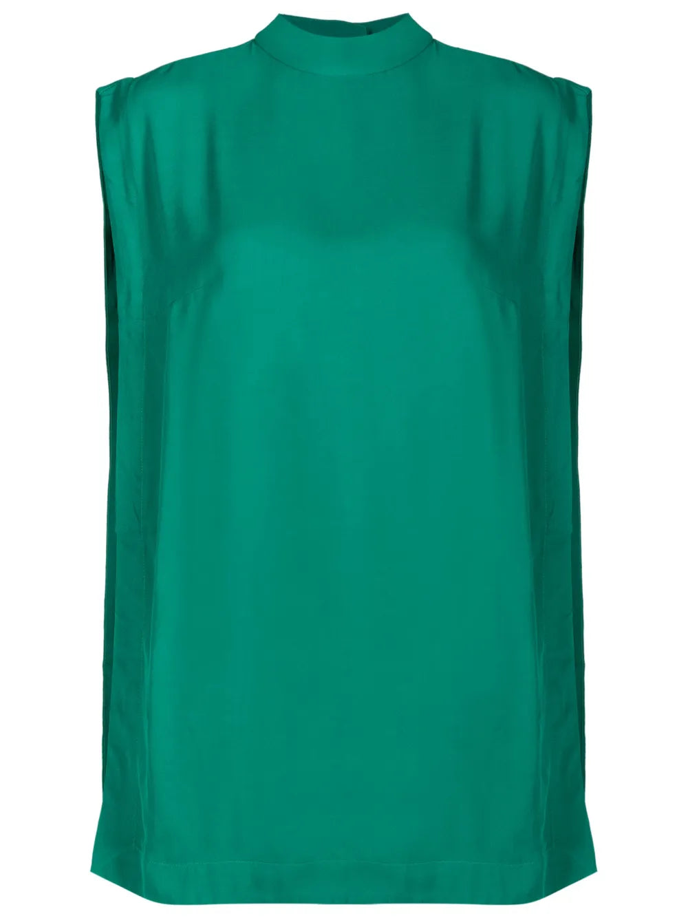 Mock-Neck Sleeveless Blouse