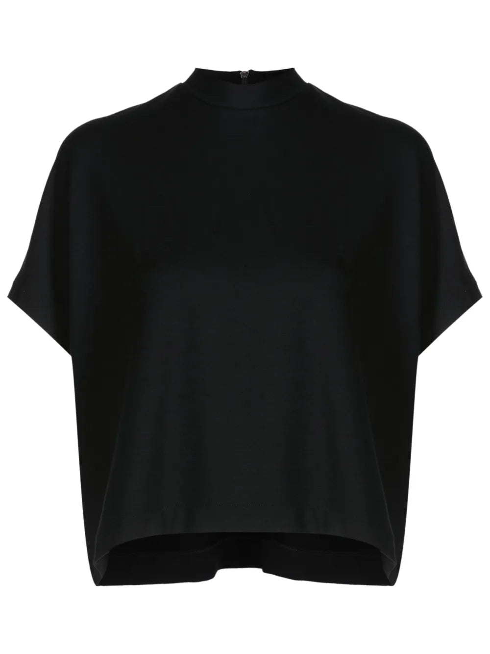 Mock-Neck Cropped T-Shirt