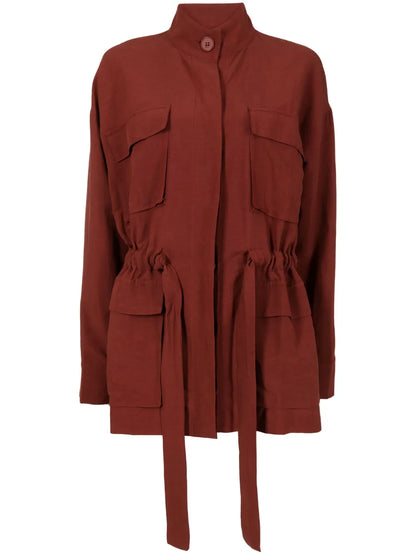 Drawstring-Detailed Shirt Jacket