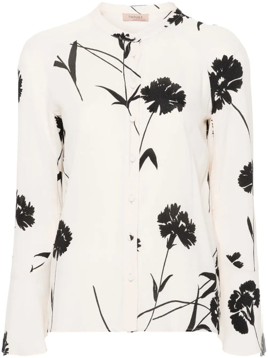 Floral-Print Cady Shirt