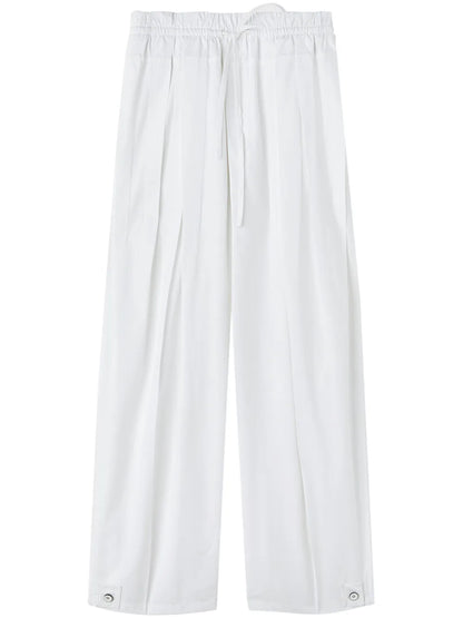Pleat-Detail Wide-Leg Trousers