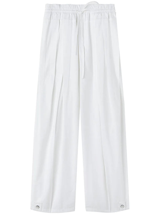 Pleat-Detail Wide-Leg Trousers
