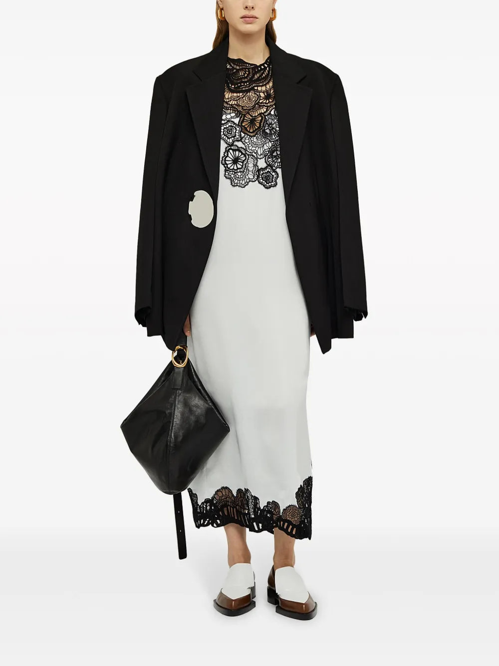 Floral-Lace Midi Dress