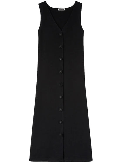 V-Neck Knitted Midi Dress