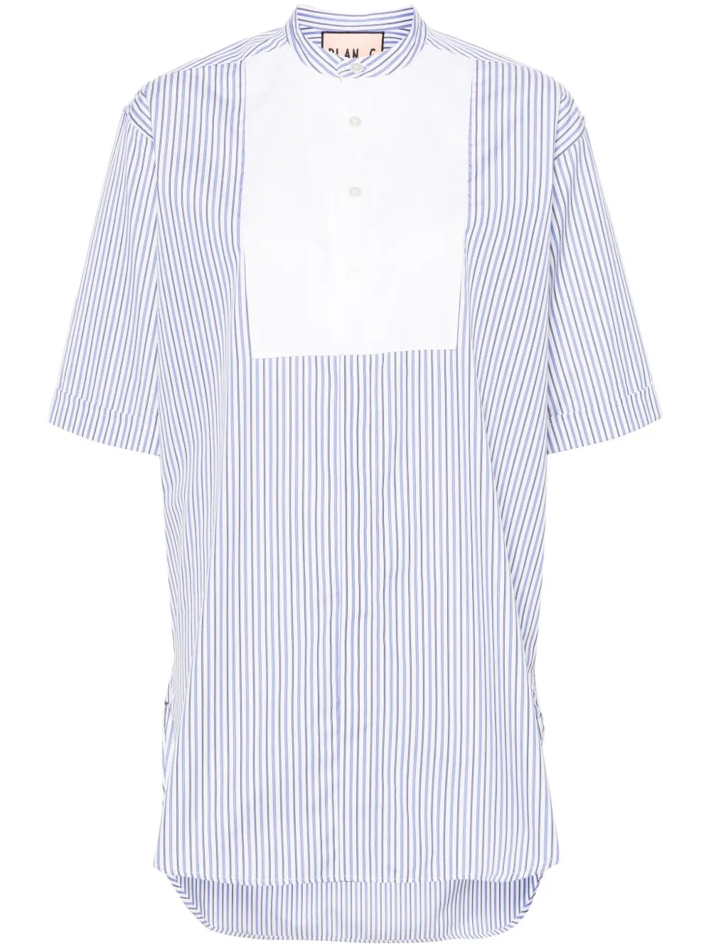 Halo-Stripe Panelled Cotton Shirt