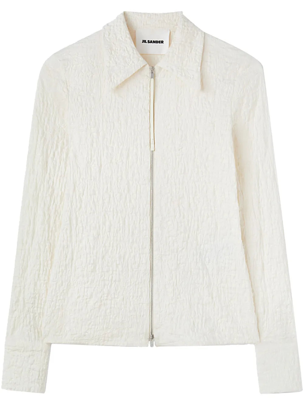 Zip-Front Cloqué Top