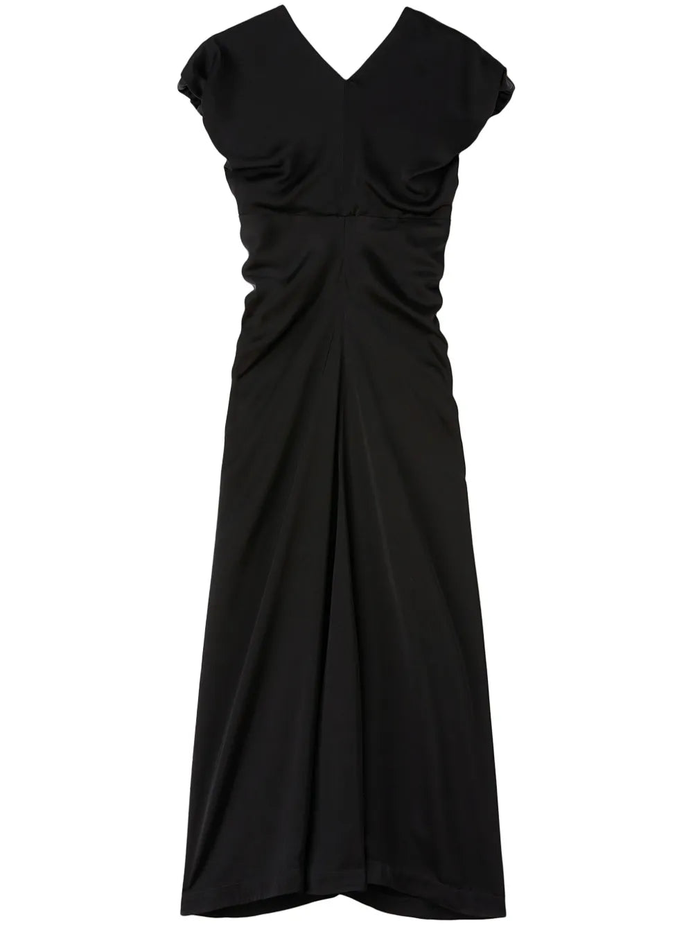 Gathered-Detail Satin-Finish Gown