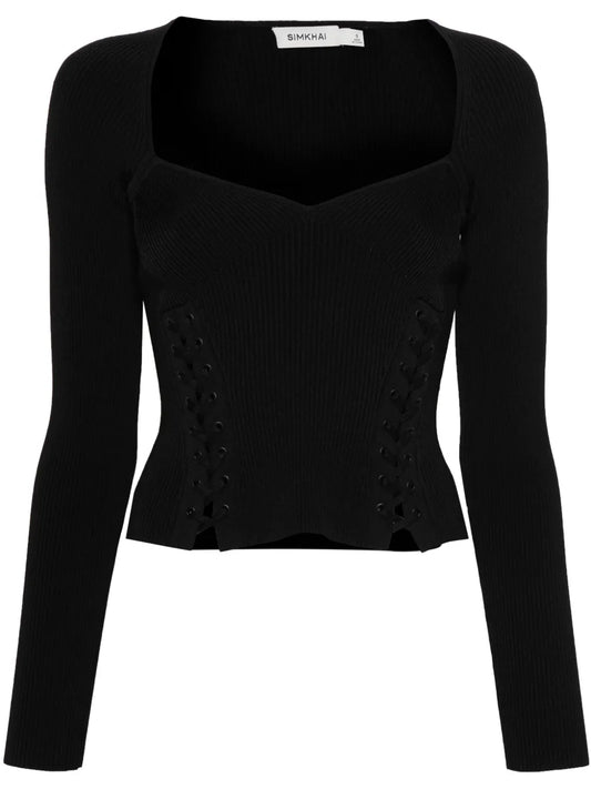 Daphane Sweetheart-Neck Top
