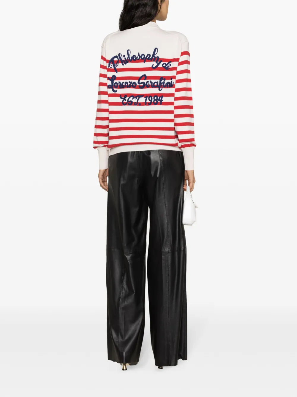 Logo-Embroidered Striped Cardigan