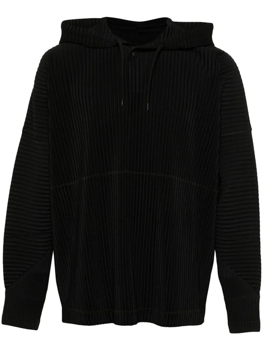 Pleated Drawstring Hoodie
