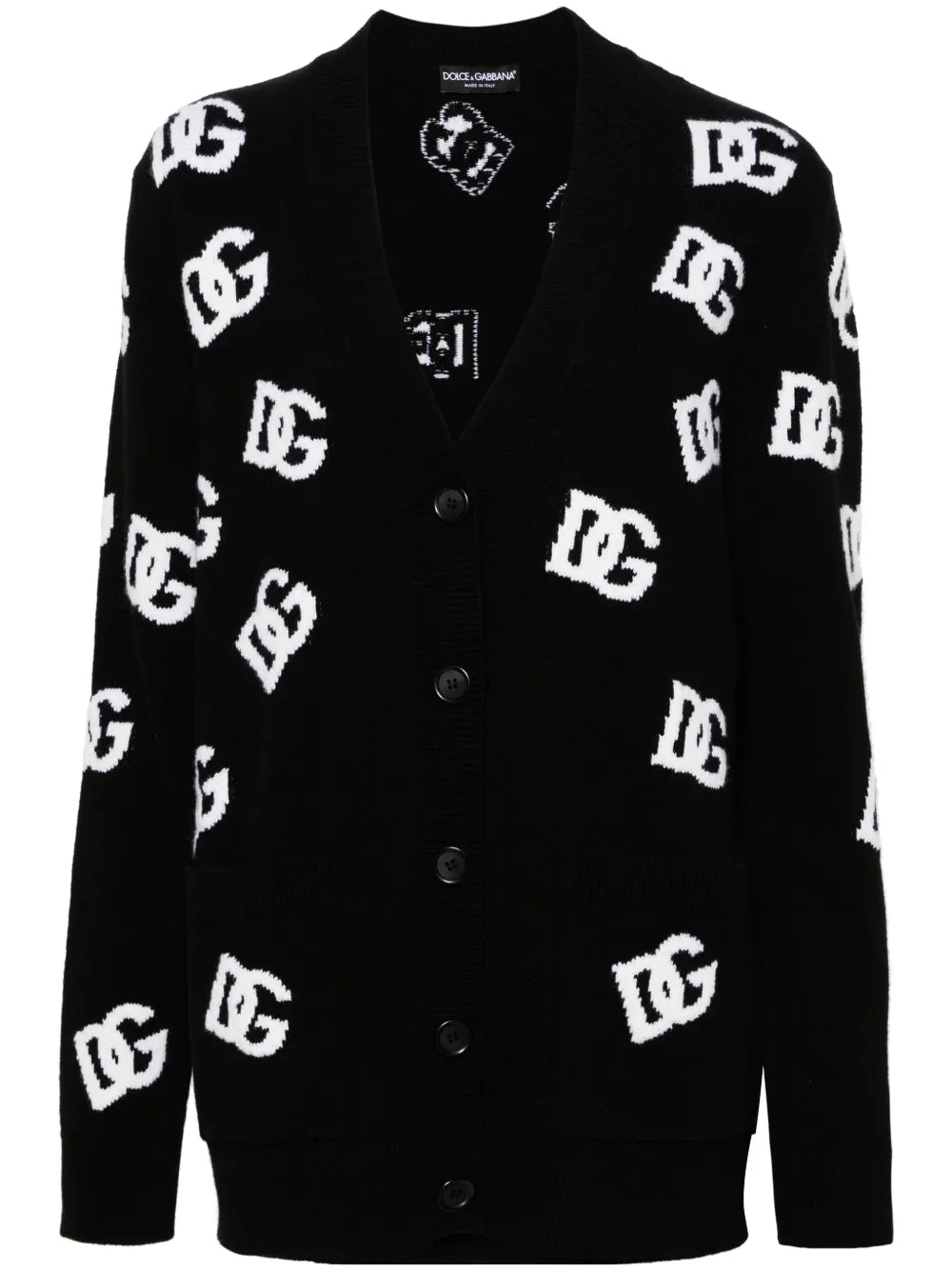 Logo-Intarsia Virgin Wool Cardigan