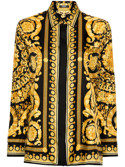 Heritage Barocco-Print Silk Shirt