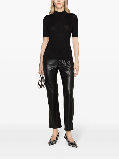 Ribbed-Knit Wool Top