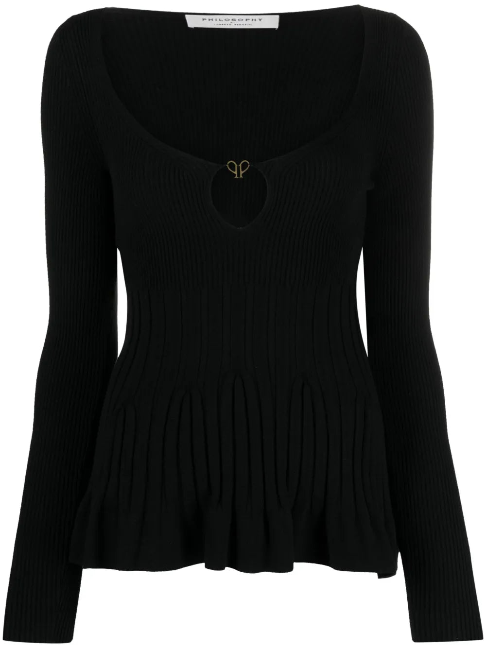 Logo-Plaque Ribbed-Knit Top