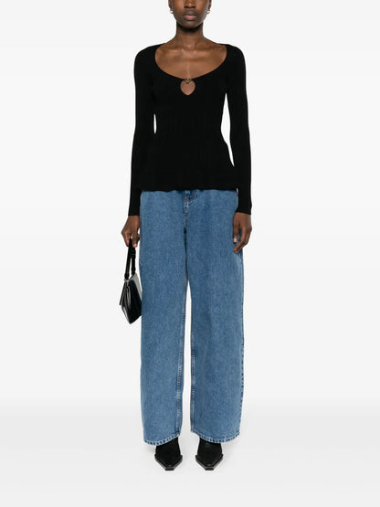 Logo-Plaque Ribbed-Knit Top