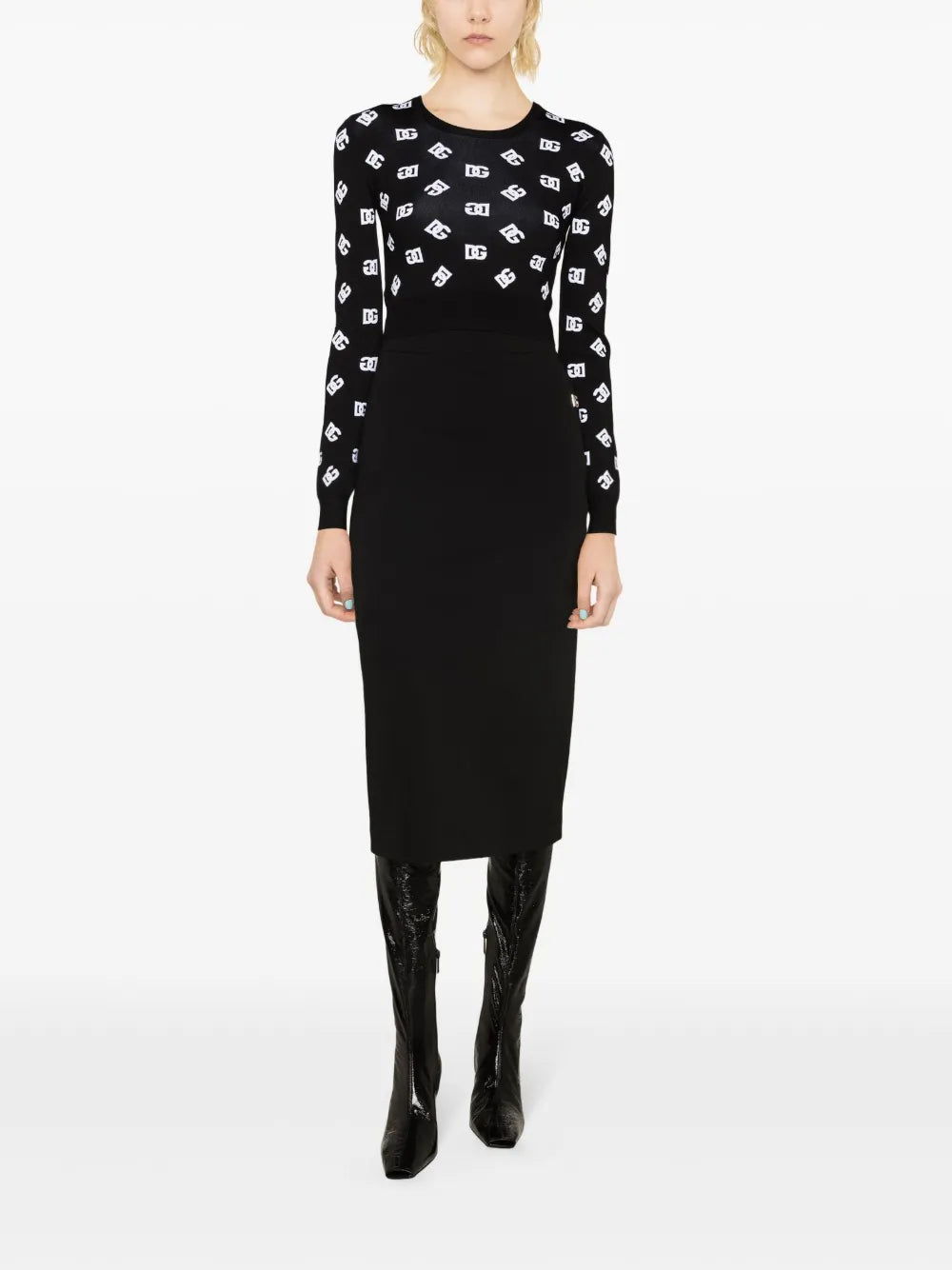 Logo-Plaque Midi Skirt