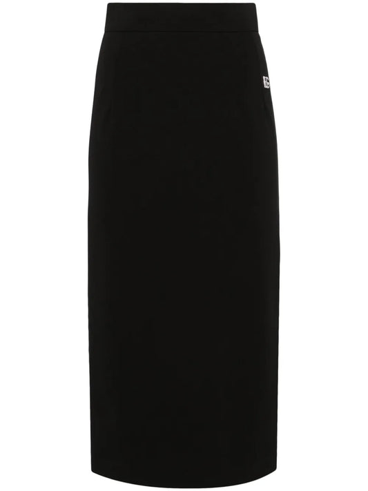Logo-Plaque Midi Skirt