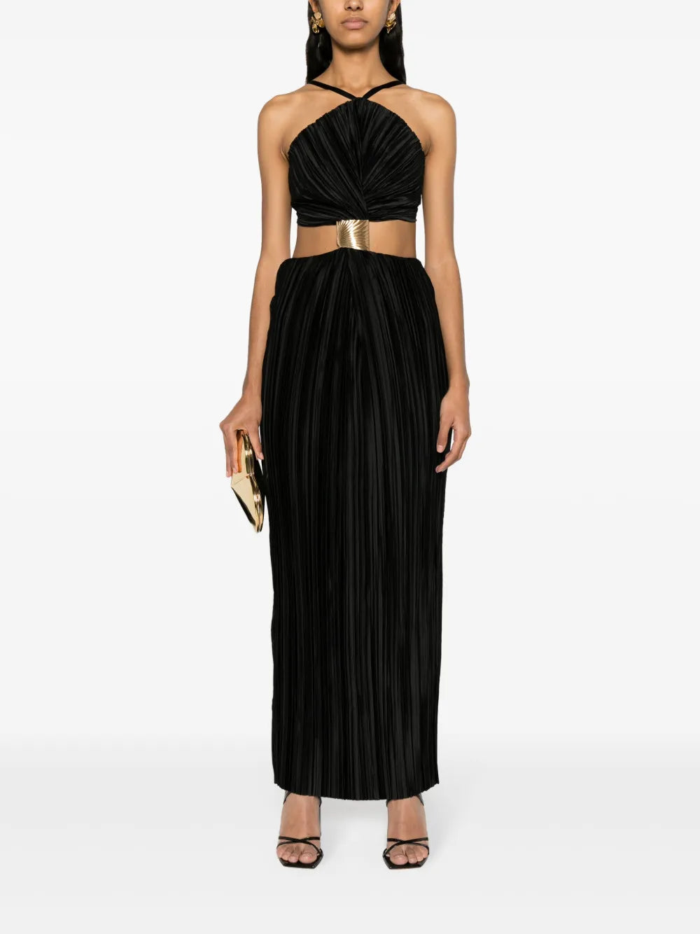 Mitra Pleated Gathered Gown