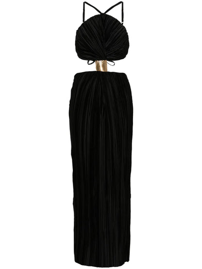 Mitra Pleated Gathered Gown