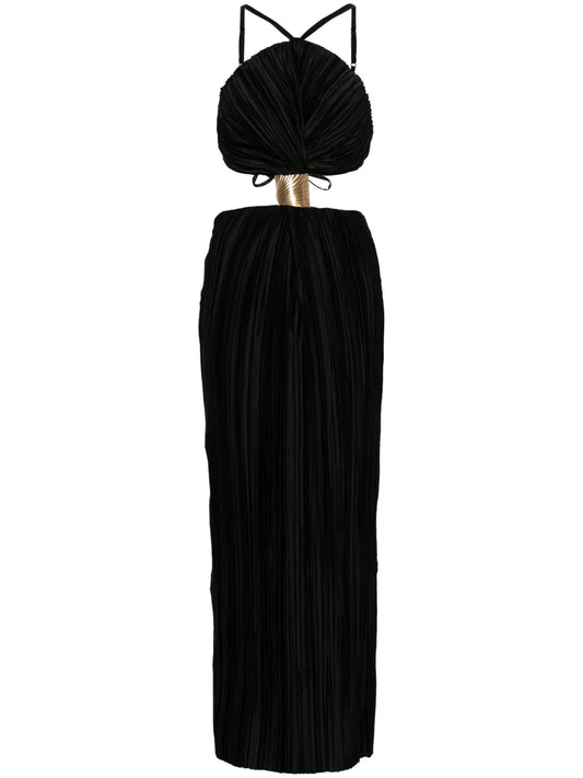 Mitra Pleated Gathered Gown