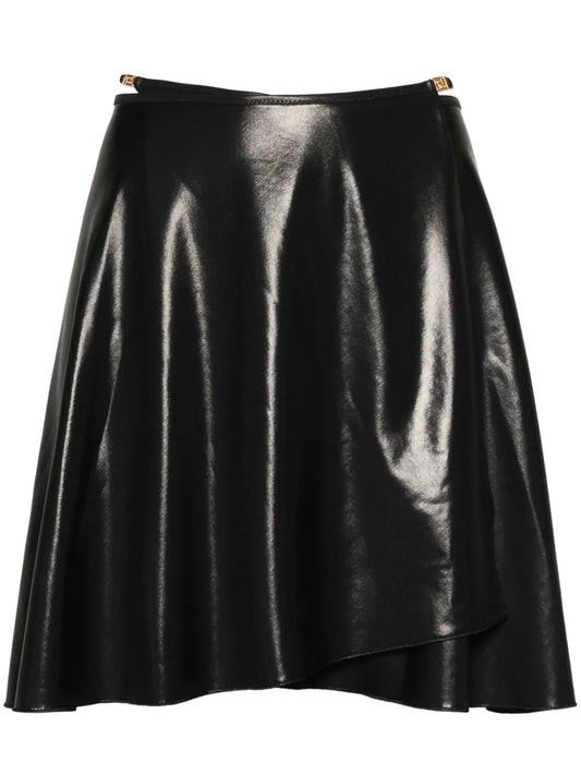 Lamé-Effect Wrap Miniskirt