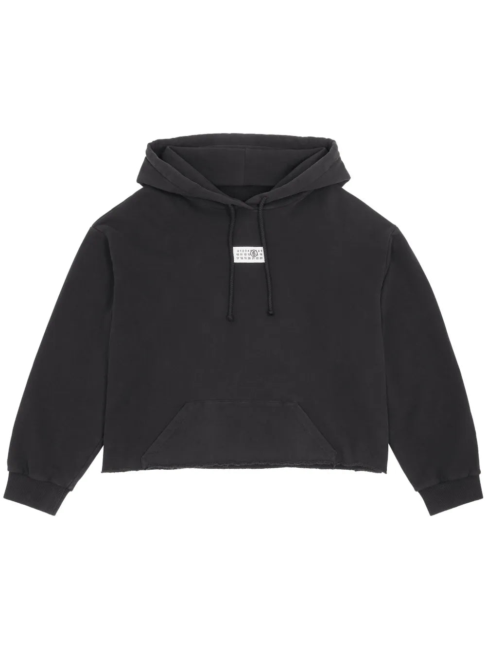 Numbers-Appliqué Cotton Hoodie