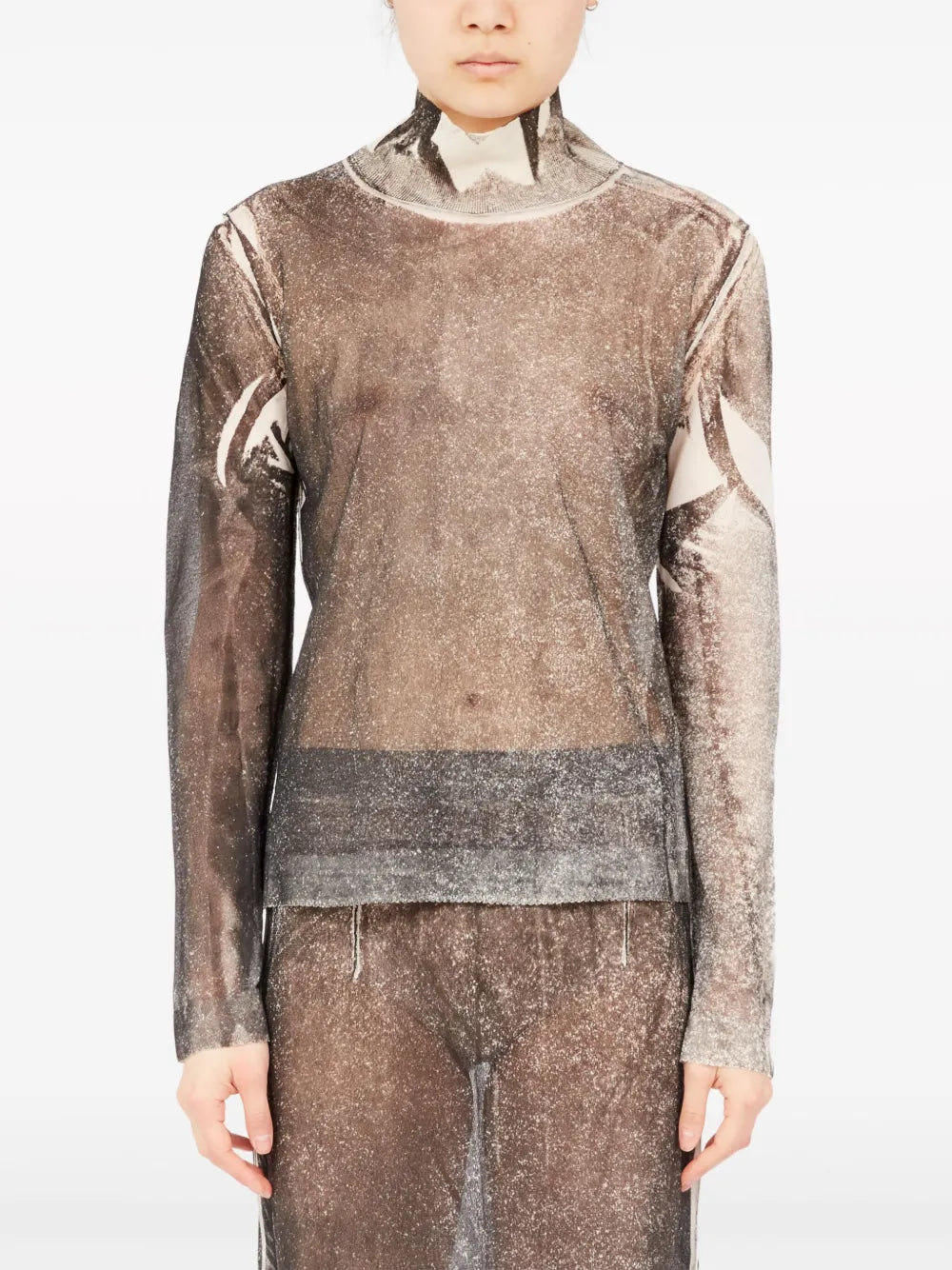 Semigraphic Silk Top