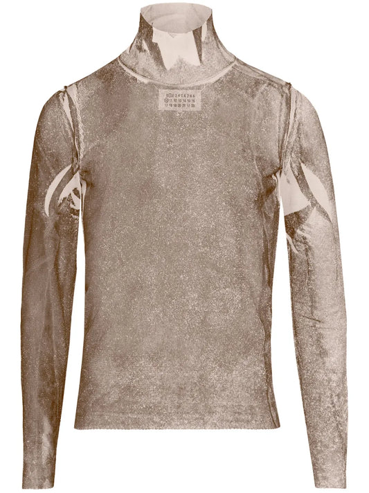 Semigraphic Silk Top