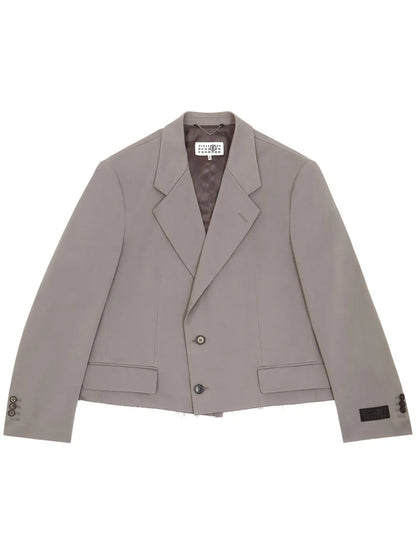 Raw-Hem Single-Breasted Blazer