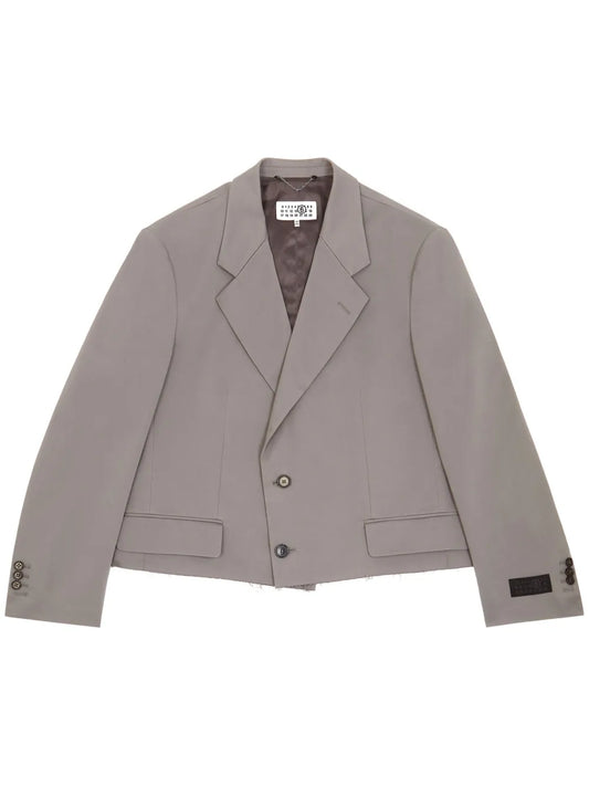 Raw-Hem Single-Breasted Blazer