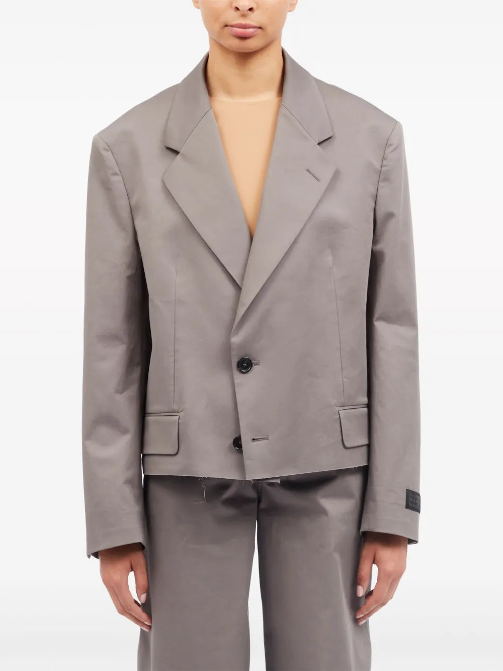 Raw-Hem Single-Breasted Blazer