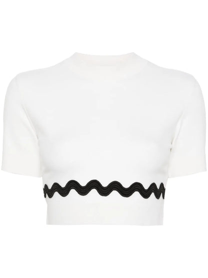 Wave Cropped Sweater