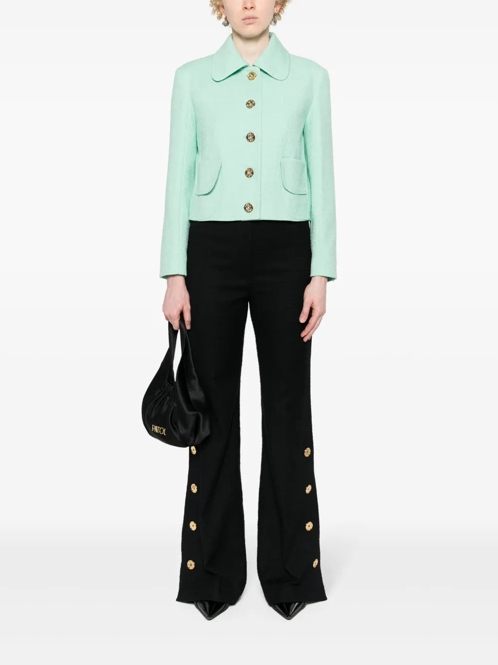 Tweed Flared Trousers