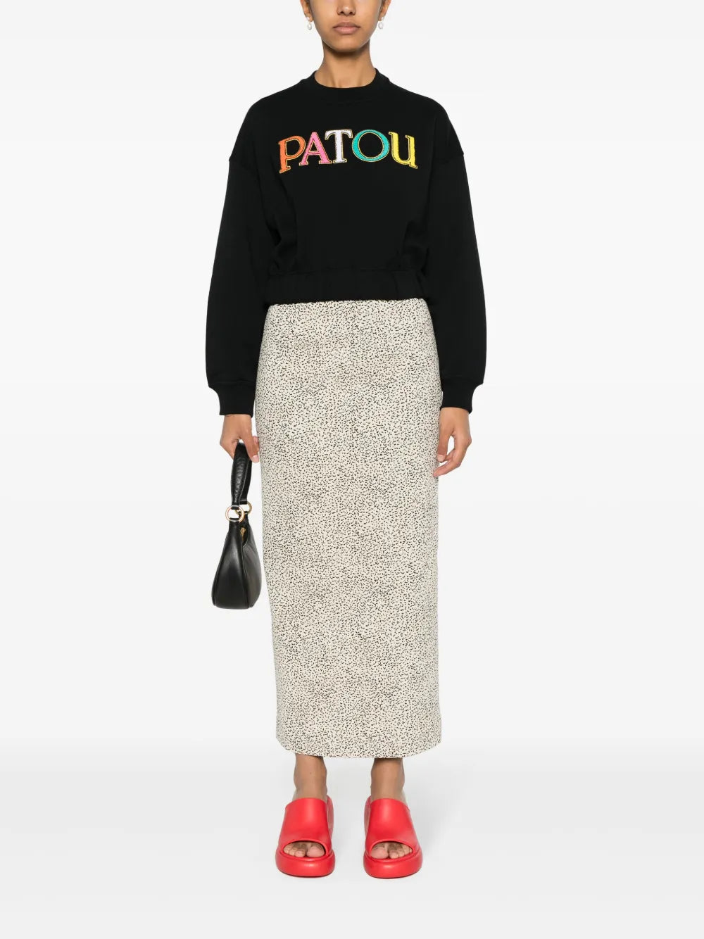 Logo-Embroidered Cropped Sweatshirt