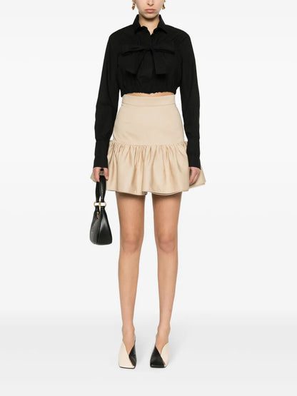 Ruffled Cotton Miniskirt