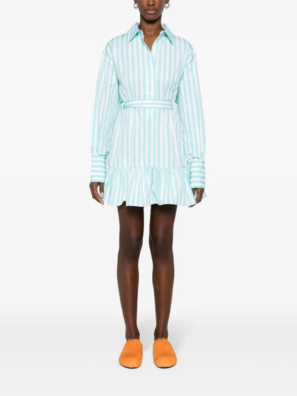 Striped Ruffled Mini Dress
