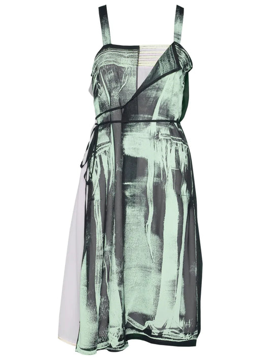 Freeze-Frame Silk Dress
