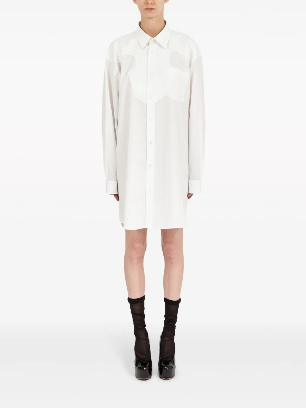 Cotton-Poplin Mini Shirtdress