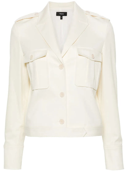 Peak-Lapels Cropped Jacket