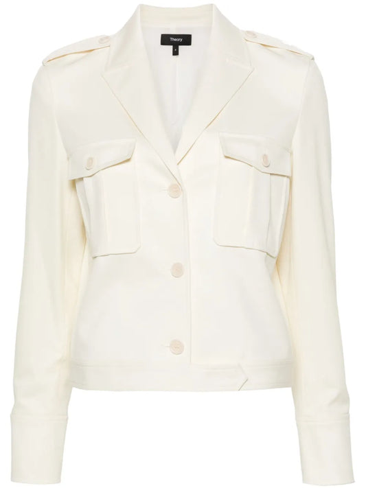 Peak-Lapels Cropped Jacket