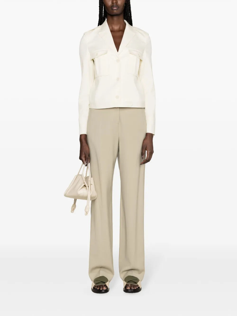 Peak-Lapels Cropped Jacket