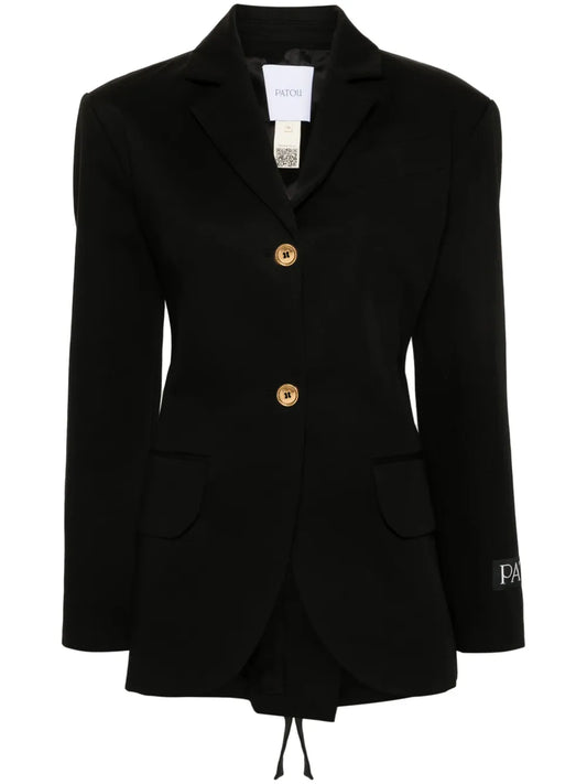 Tie-Fastening-Straps Twill Blazer