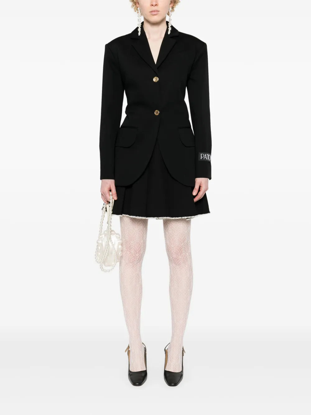 Tie-Fastening-Straps Twill Blazer