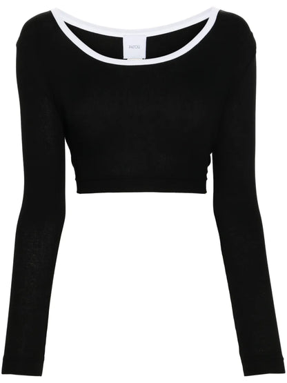 Logo-Appliqué Ribbed Crop Top