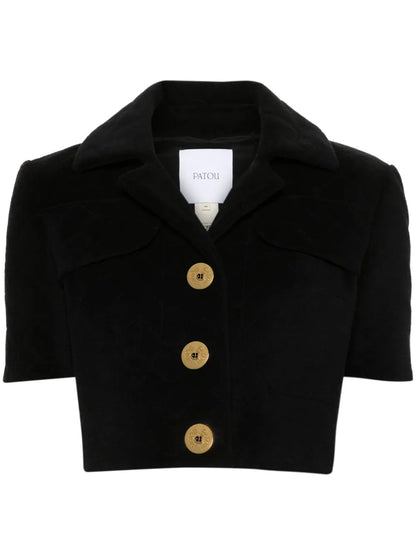 Terry-Cloth Cropped Jacket