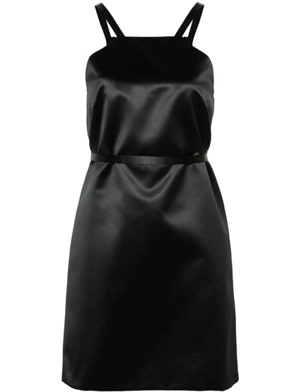 Belted Satin Mini Dress