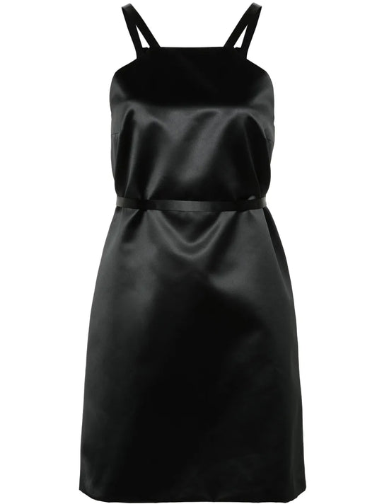 Belted Satin Mini Dress