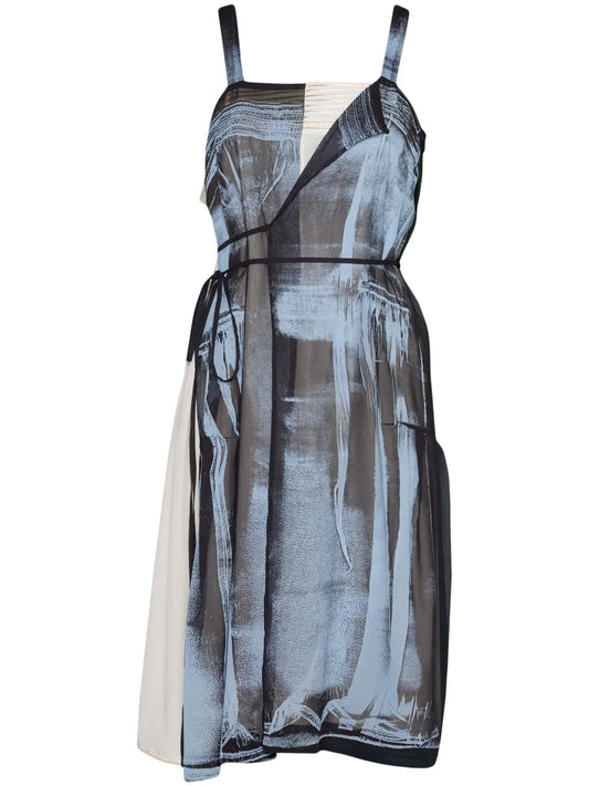 Freeze-Frame Silk Dress