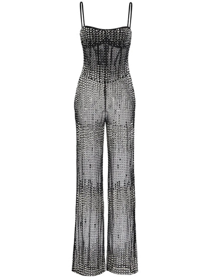 Adelynne Crystal-Embellished Jumpsuit
