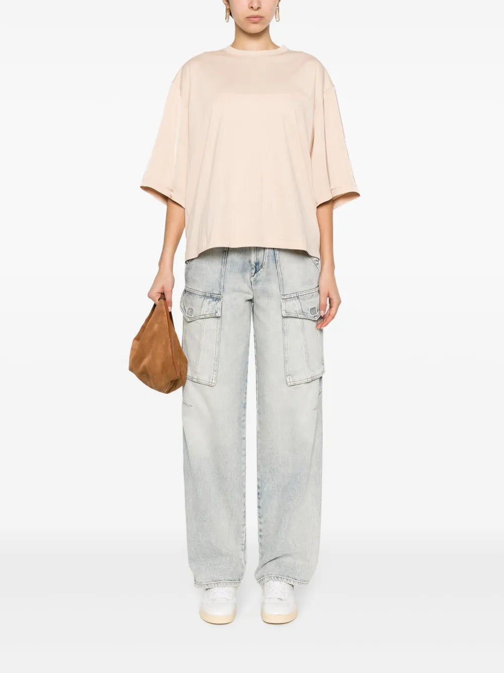Satin-Detailed Cotton T-Shirt